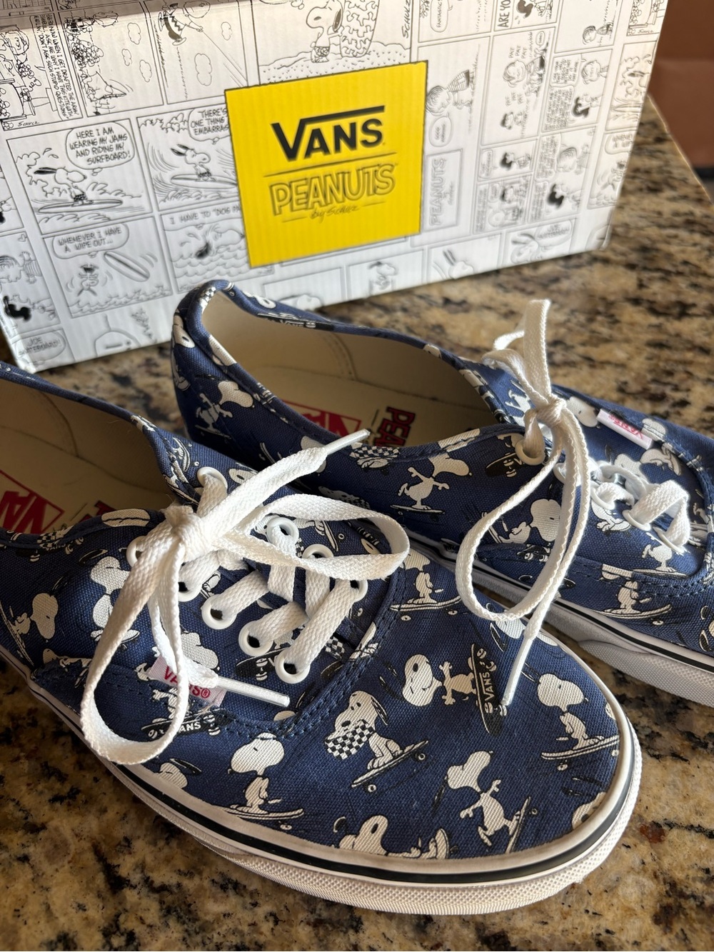 Vans Peanuts Navy White Snoopy Skate Sneakers